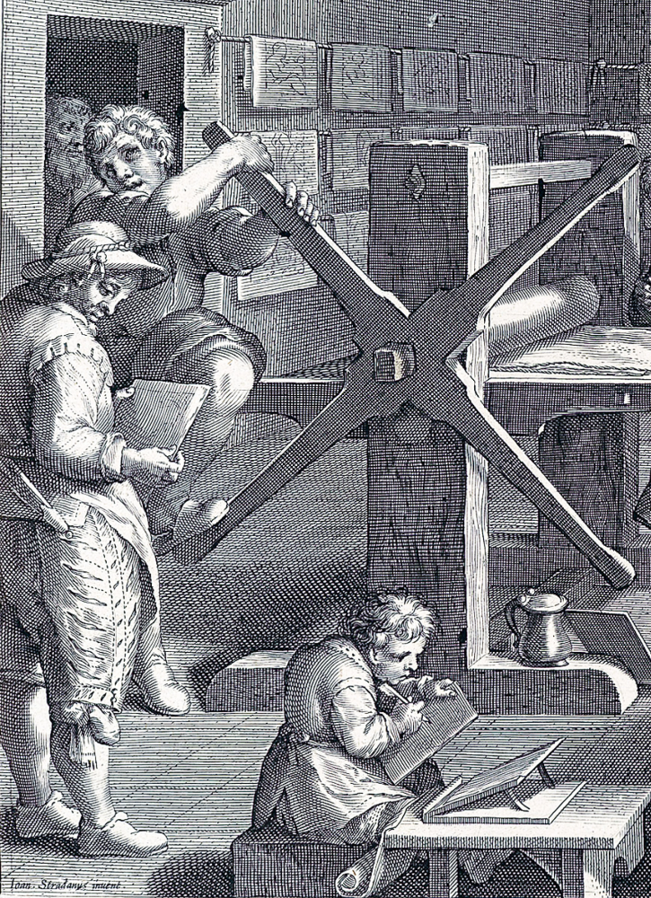 Intaglio etching press - BPIF history of print timeline 16-17 century
